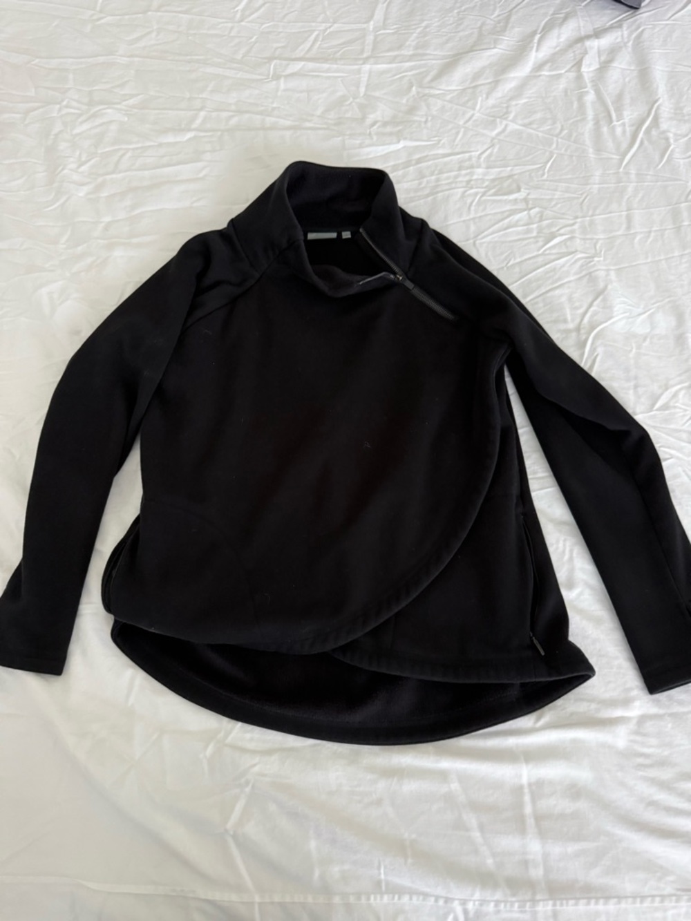 Athleta Black Women's Asymmetric Zip-Detail Sweater